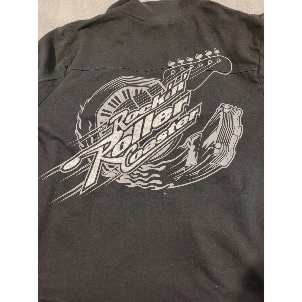 Disney Parks Rock 'n' Roller Coaster Black Moto Jacket Studded XXL